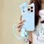 Hoạt Hình Dễ Thương Sữa Xanh KT Mèo Vòng Tay iphone17 Apple 16 Thích Hợp Cho 14 / 15pro max Ốp Điện Thoại 13