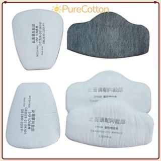 PURECOTTON0 10 / 20 / 50 CÁI Bộ lọc chống bụi bằng vải cotton, Tấm chống bụi màu trắng chống mùi, Đồ dùng công nghiệp bằng bông Phụ kiện phòng độc Tấm lót bông bụi cho 5N11CN 3701CN
