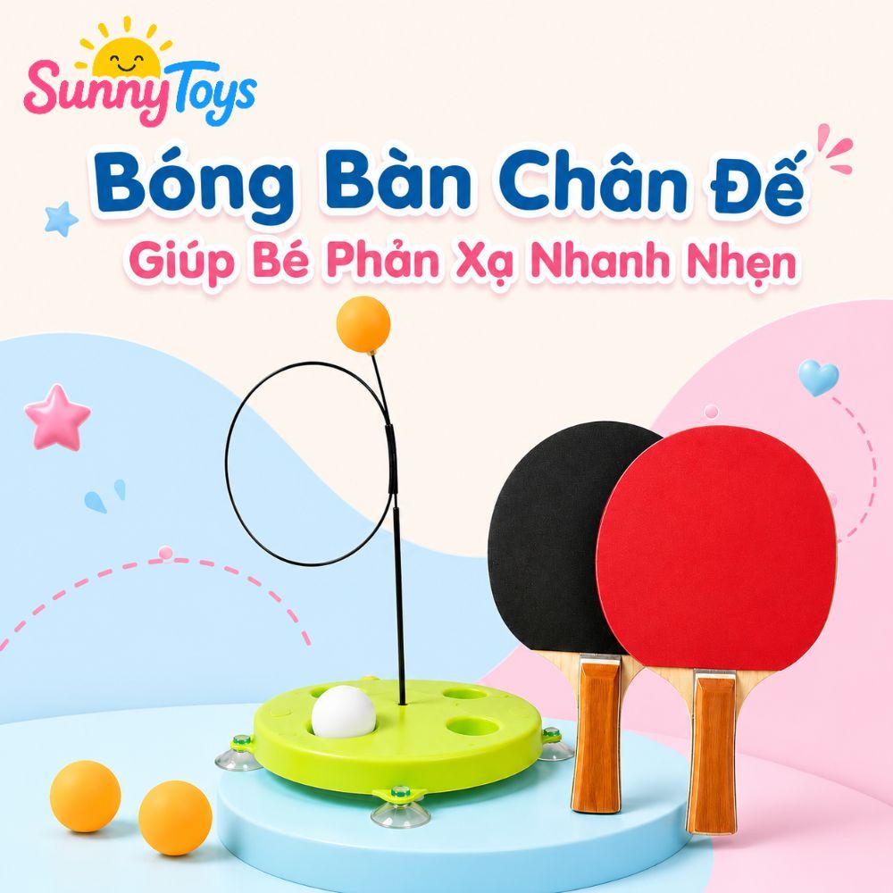 Bộ Bóng Phản Xạ Đế Đứng SunnyToys - Bé Tập Đánh Bóng, Rèn Tay Mắt Và Vận Động Tại Nhà
