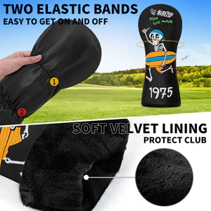 Vỏ câu lạc bộ Golf Skull mới No. 1 Fairway Gỗ Câu Lạc Bộ Đầu Lông Cừu Vỏ Bảo Vệ Vỏ Golf