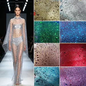 Lưới Rỗng Sequined Lưới Vải Bóng Không Mềm Tata Đảng Váy Thời Trang Thiết Kế Vải 6.29