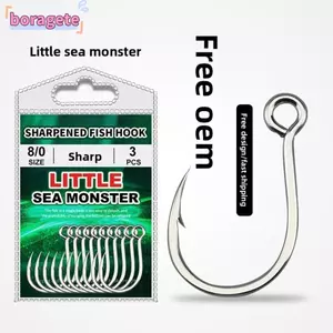Móc chống rỉ siêu gỉ BORAGETE, Kích thước 10 # -4 / 0 # Thiết kế móc đơn Nước mặn Popper Móc câu cá, Móc bền Chất liệu chống gỉ Hạng nặng Nội tuyến Móc đơn Câu cá nước mặn