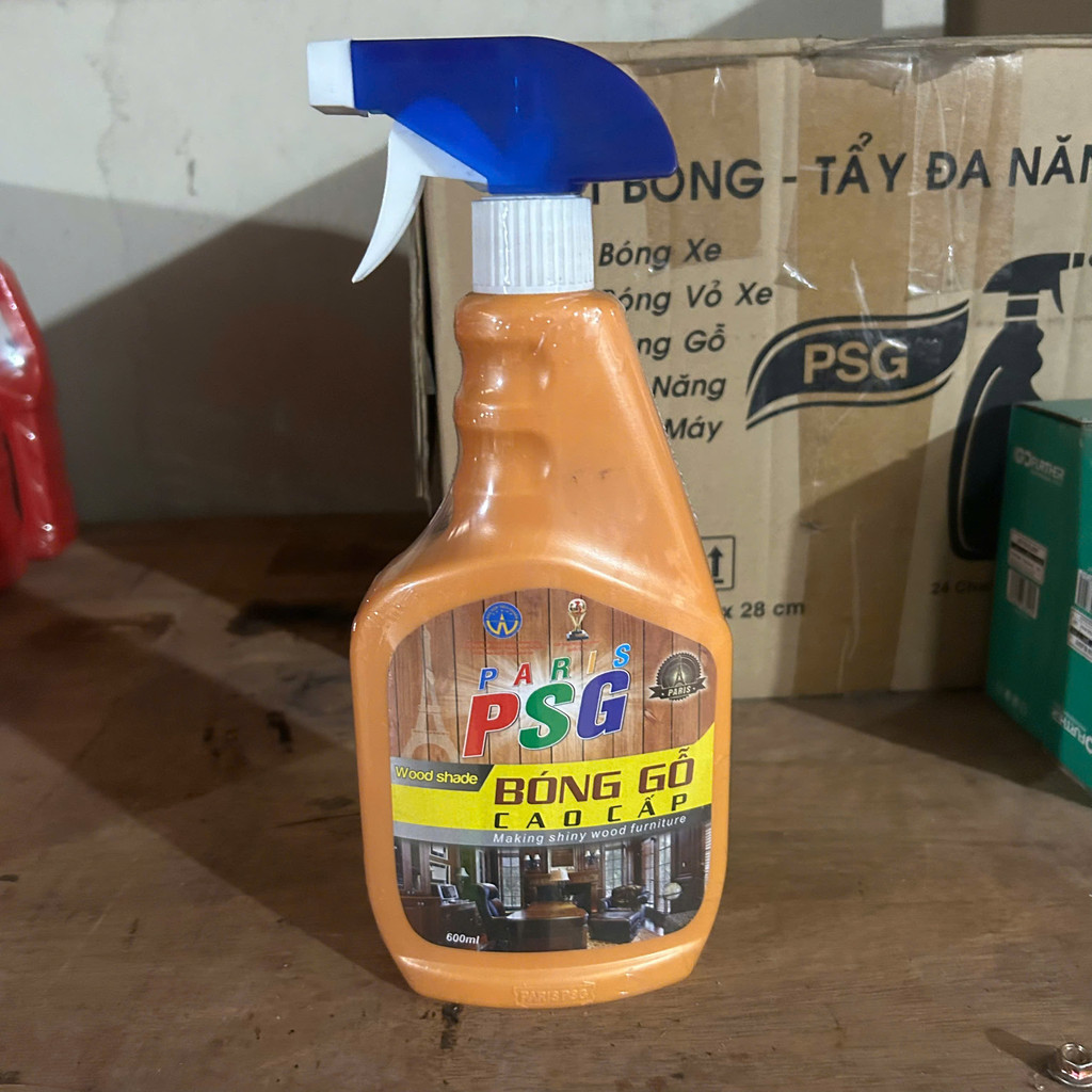 Nước Xịt Bóng Gỗ PSG Cao Cấp 600ml – Làm Sáng Bóng Đồ Gỗ, Bảo Vệ Bề Mặt, Hương Thơm Dễ Chịu