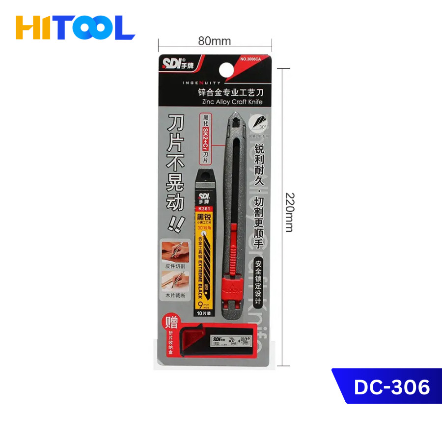 Bộ dao trổ, rọc giấy  SDI chống rung 30 độ tự động khóa an toàn DC307