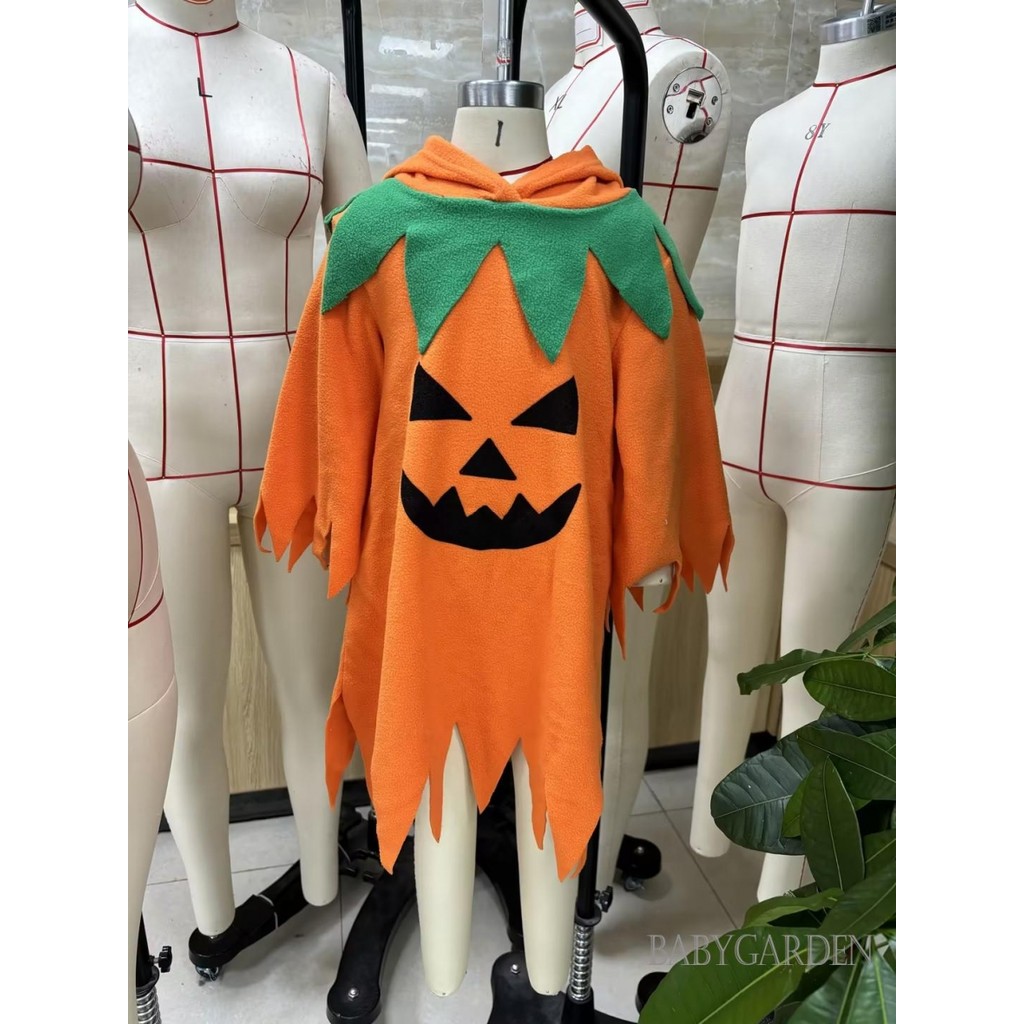 2-8 Tuổi Trẻ Em Halloween Bí Ngô Cosplay Trang Phục Có Mũ Trùm Đầu Dễ Thương Áo Cho Tiệc Ngày Lễ Trang Phục