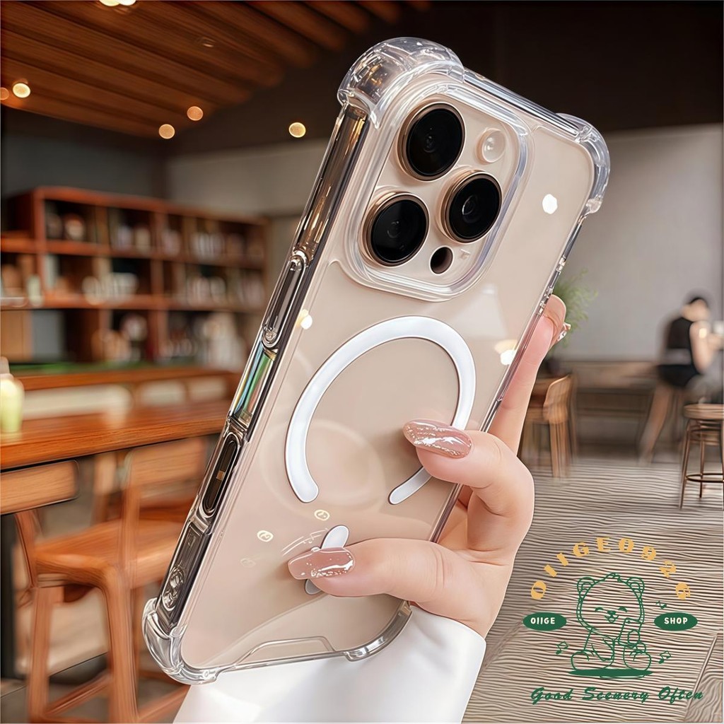 Túi khí chống rơi acrylic từ tính Vỏ điện thoại iphone16 Pro Max 15 14 13 12 11 vỏ cho vỏ iPhone Vỏ mềm silicon TPU chống sốc