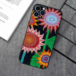 Ốp điện thoại TP-1 Art YAYOI KUSAMA cho Apple iPhone 17,15,14,13,12,11, XS, XR, X, 8,7, Pro, Max, Plus, Vỏ đen silicon mini
