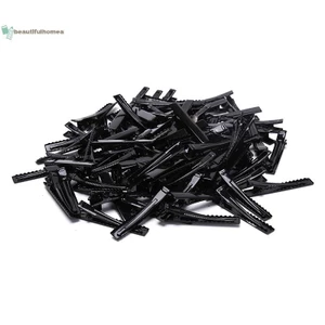 Kẹp tóc màu đen đơn prong cá sấu - Set 100 chiếc