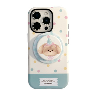 [Sheren] Ốp điện thoại hình chú chó con chấm bi nhỏ tươi thích hợp cho i16 15 14 13 12 11 pro max Vỏ bảo vệ chống sốc