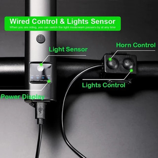 【MOTEX】Đèn xe đạp siêu sáng 1000 lumens cảm biến ánh sáng tiết kiệm pin, có còi sạc USB