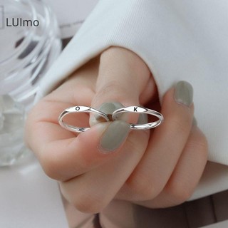 Nhẫn bạc thời trang Hàn Quốc có chữ A-Z, phù hợp làm quà tặng và nhẫn cặp đôi