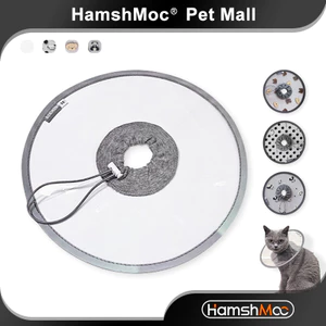 HamshMoc Pet E Collar Clear Flat Panel Khung thép linh hoạt nhẹ Phản quang