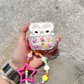 Pink Peppa Pig cho AirPods 1 / 2 3 Pro Pro2 Airpod4 Bộ tai nghe Vỏ bảo vệ Bluetooth không dây AirPods Pro 3 4 Vỏ bảo vệ tai nghe