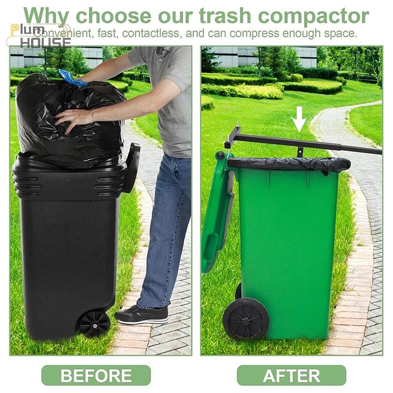 PlumHOUSE Thùng Rác Máy Nén Không Cảm Ứng Thùng Rác Có Thể Compactor Di Động Tái Chế Chất Thải Dụng Cụ Cầm Tay Có Tay Cầm Có Thể Điều Chỉnh Cho Vườn Nhà Bếp VN