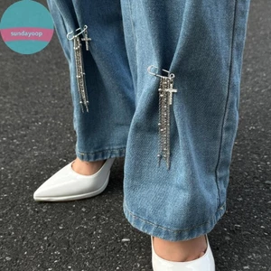 SUND Chữ thập cài nút đơn giản có thể tháo rời và điều chỉnh cho quần jean, phù hợp để thắt chặt và làm đẹp khóa quần