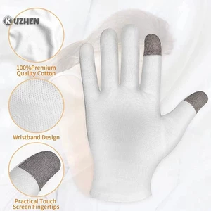 KUZHEN Găng Tay Dưỡng Ẩm Cotton Mềm Cho Khô Nứt Tay Ngủ Lotion Khóa Tẩy Tế Bào Chết HOT