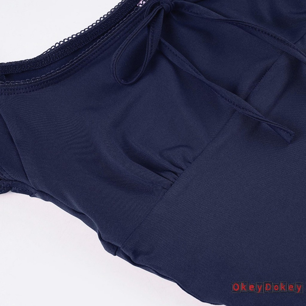 Áo crop top nữ tay ngắn, cổ chữ U với ren và nơ cà vạt - Phù hợp dự tiệc