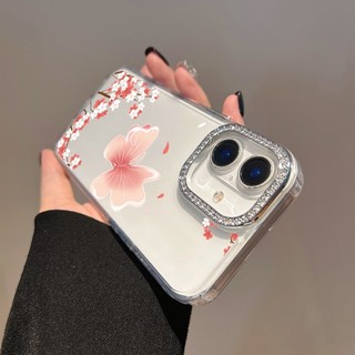 Ốp Điện Thoại Kim Cương Hoa Bướm Hồng Bling Cho OPPO Reno 14 13 12 11 10 8 7 6 5 Pro Reno 14F 13F 12F 11F 8T 4 4G 5G Ốp Lưng Mềm Chống Sốc Trong Suốt