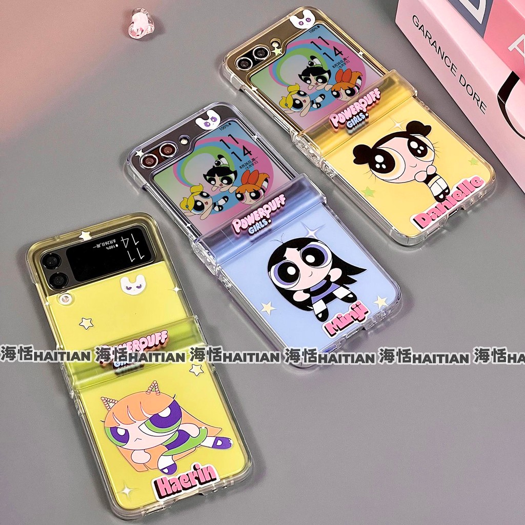 Thích Hợp Cho Samsung Galaxy Zflip7 Phim Hoạt Hình Dễ Thương Cô Gái Vui Vẻ Vỏ Điện Thoại Dây Gấp Cho ZFlip 6 5 4 3 5G N3Flip MixFlip 2 Vỏ Bảo Vệ Cứng
