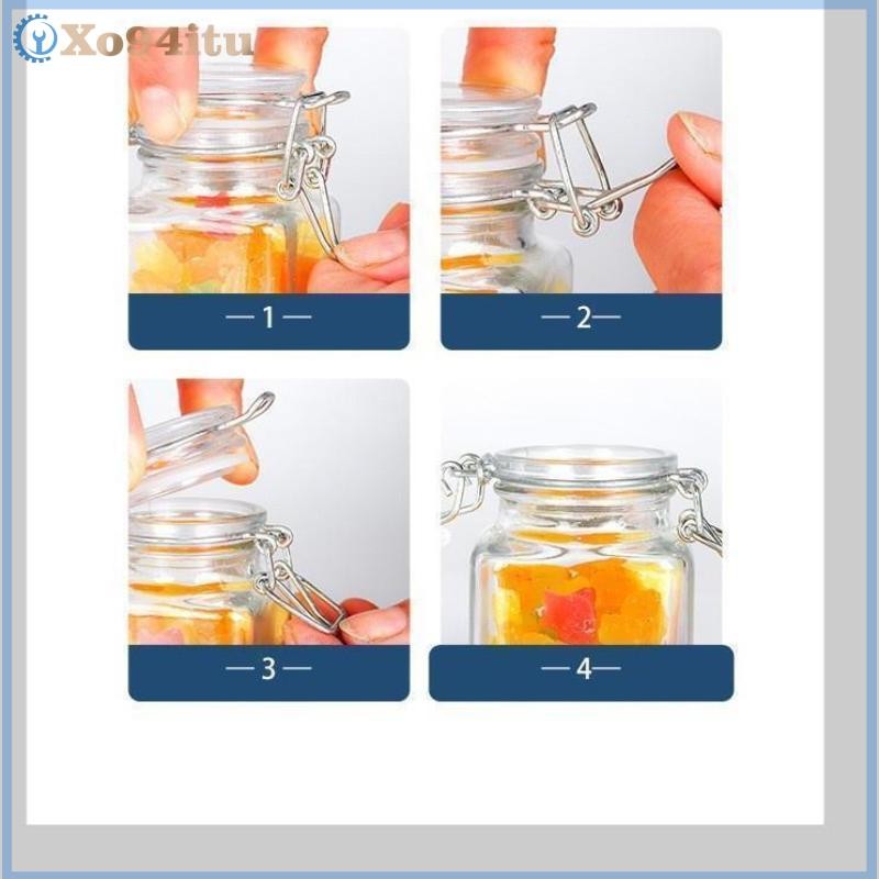 XOITU 50 / 100ml Chai Thủy Tinh Kín Bình Cho Nhà Bếp Thực Phẩm Dưa Hấu Trái Cây Đóng Hộp Trong Suốt Miệng Lớn Mứt Chai Bảo Quản Bình Hộ Gia Đình VN