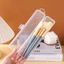 Hộp đựng mỹ phẩm CHEESELY, Hộp đựng cọ trang điểm dung tích lớn trong suốt, đa chức năng có nắp hộp đựng bàn chải đánh răng du lịch chống bụi cho nữ bé gái
