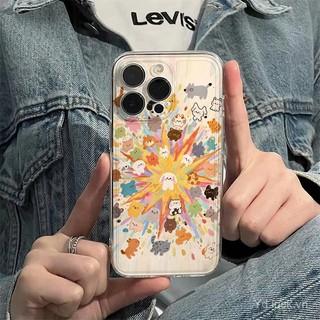 Ốp điện thoại trong suốt hình động vật nhỏ hoạt hình dễ thương Puppy Big Bang Thích hợp cho iPhone 17promax 16pro 15 14promax 13pro 17pro 16plus 15pro 14 8plus Vỏ điện thoại chống sốc chống mồ hôi