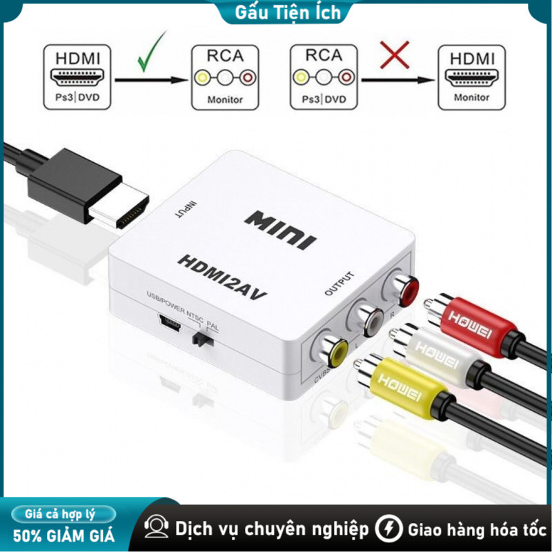 Bộ Chuyển Đổi HDMI Sang AV Full HD 1080P – Cắm Là Chạy, Hình Ảnh Sắc Nét, Âm Thanh Chuẩn