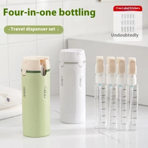 Bộ chăm sóc rửa đóng chai phụ du lịch bốn trong một Bộ di động chống rò rỉ Thiết kế kiểu đẩy Dầu gội Sữa tắm Dễ dàng lưu trữ cần thiết cho chuyến đi công tác Thể dục