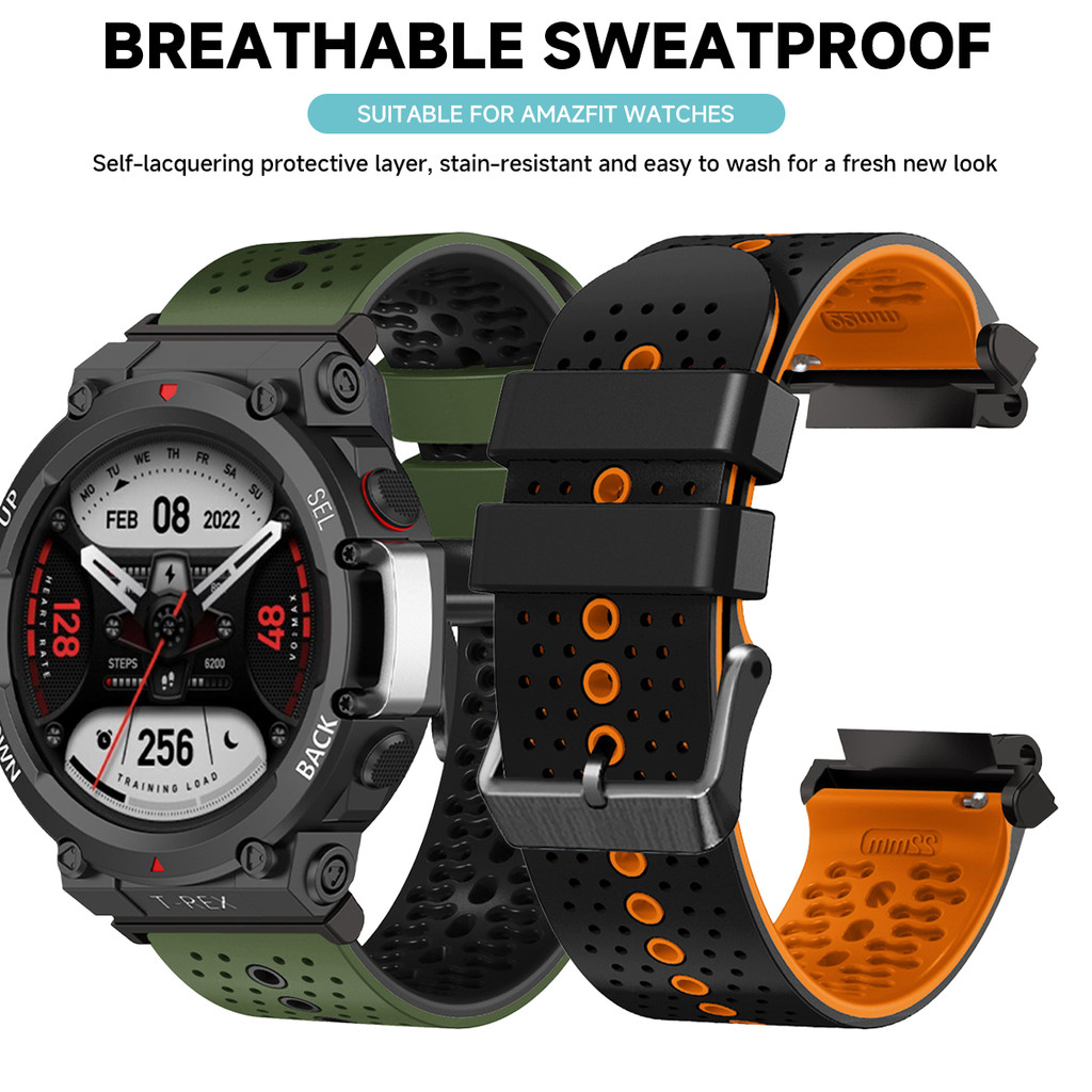 Dây đeo silicon thoáng khí cho vòng tay Amazfit T-Rex 3 / T-Rex 2 / T-Rex Pro / T-Rex Ultra