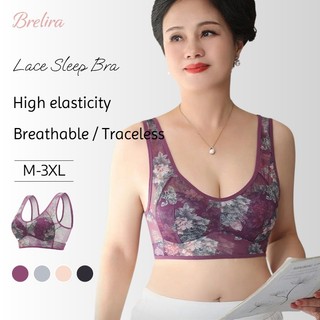『Brelira』Áo ngực cho phụ nữ trung niên cỡ lớn siêu mỏng không đường may cố định cúp ngực thoải mái thoáng khí nhẹ áo ngực cho mẹ   Đồ lót