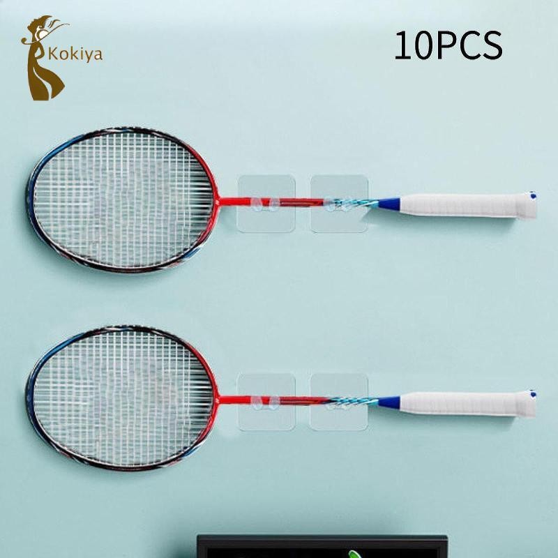 Sản Phẩm Hộp 10 Móc Treo Vợt Cầu Lông Tiết Kiệm Không Gian - Thích Hợp Trang Trí Phòng Khách, Phòng Tập Gym Và Garage