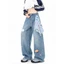 Quần Jean Nam TIANLESIWEI, Thiết Kế Graffiti Denim, Phom Chân Thẳng Rộng Hơi Loe