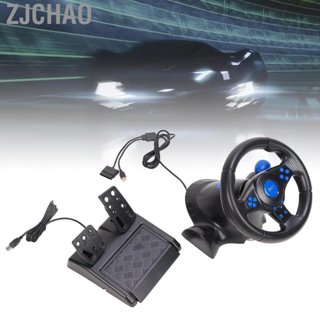 Zjchao Tay lái xe game Jeankak 180 ° bánh xe đua PC với bộ điều khiển lái xe trò chơi đa chức năng cho bàn đạp tuyến tính và chuyển đổi thiết bị cho PS3 PS2 PC