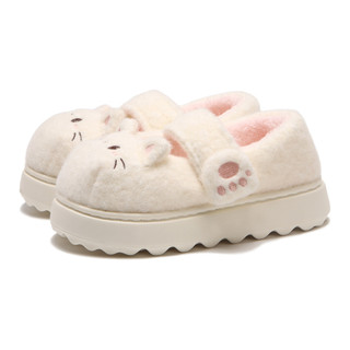 XIXITIAO Mary Jane Giày Cotton Thời Trang Nữ Mùa Đông Ấm Áp Mèo Con