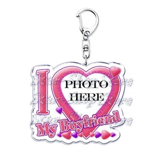Custom Text I Love My Boyfriend Girlfriend Keychains Key Chain Photo Wife Mommy Daddy King Queen Personaliz