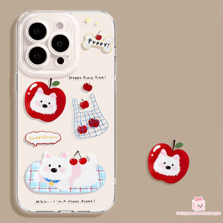 Ốp Lưng Cho Oppo A3X A18 A15 A60 A16 A3 Pro A9 A54 A57 A5s A5 A7 A17 A38 Ngọt Ngào Dễ Thương Con Chó Con Trái Cây Tươi Kẻ Sọc Graffiti Trong Suốt Mềm