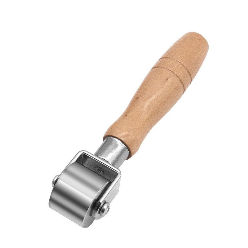 Tay Cầm Bằng Gỗ Chắc Chắn Báo Chí Cạnh Phẳng Báo Chí Con Lăn Cạnh Đường Ống Thiết Bị Da Con Lăn Lắp Áp Lực Bánh Xe DIY Da ESLO