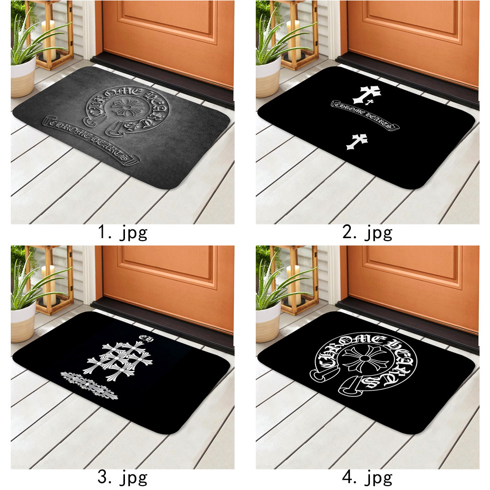 Thảm cửa Logo Chrome Hearts Thảm chống trượt Tấm lót phòng tắm Tắm Thảm chống trượt (60x40cm)