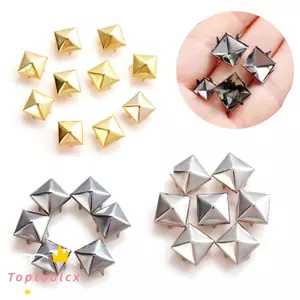 TOPTOOLCX 100 Chiếc 6 / 8 / 10 / 12 Mm Vuông Gai DIY Quần Áo / Túi / Giày Vải Nút Kim Loại Đồng Móng Tay Chắc Chắn