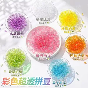 🔥có hàng sẵn🔥Hạt nghệ thuật nhiều màu đậu đánh vần bổ sung 2.6mm Đậu Kết Hợp Trong Suốt Cao Màu Pha Lê Thạch Màu Sắc Trong Suốt Cao Siêu Trong Suốt Đậu Fusion Đen Trắng Đậu Bổ Sung