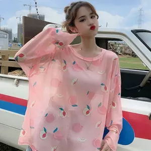 Áo thun dài tay chống nắng cỡ lớn phong cách Hàn Quốc