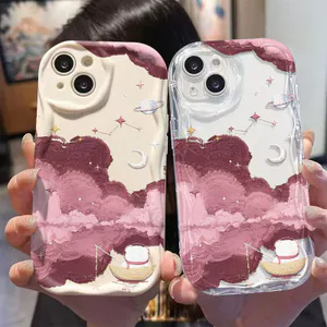 Ốp Lưng Samsung Galaxy A07 A06 A05 A04 A17 A16 A15 A14 A13 A25 A23 A22 A35 A33 A32 A31 A56 A55 A52 A51 A50 Kem Vồng Cong Edge Motif Pink Cloud NYK437
