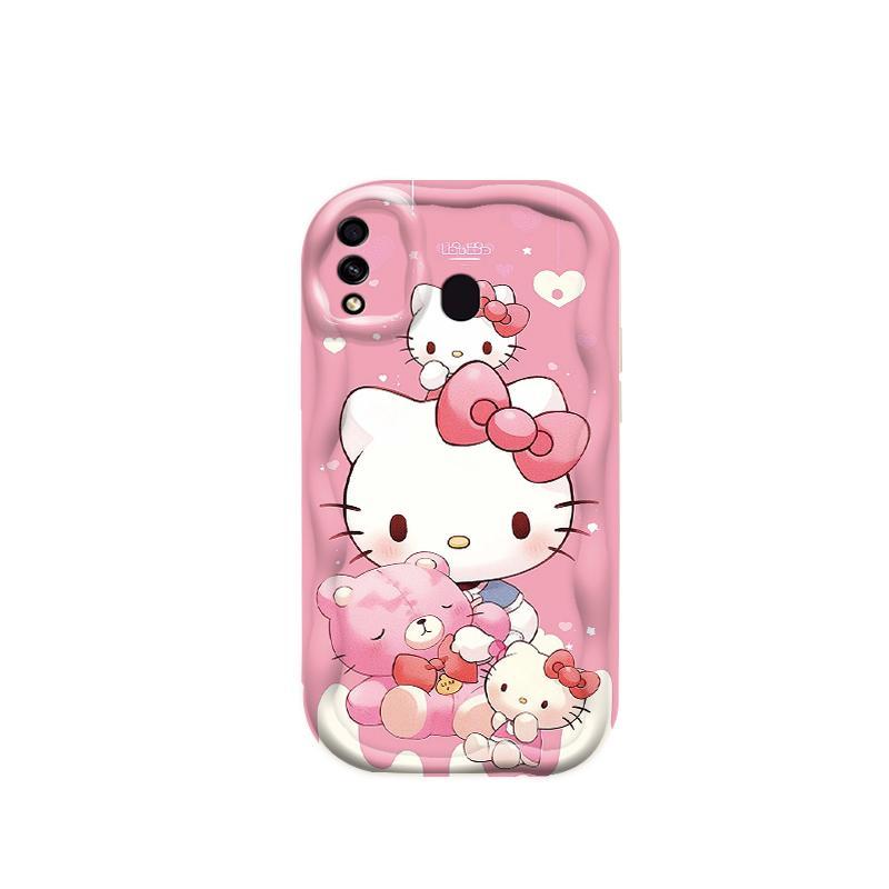 Vỏ Silicon Hoạt Hình Cho Samsung A20 A30 Phụ Kiện 3D Vỏ Điện Thoại Mềm TPU Kitty Sinh Viên Chống Sốc Ốp Lưng