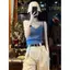 Áo yếm cổ chữ v Sweet Hot Girl Slim-fit Slimmer Look All-match
