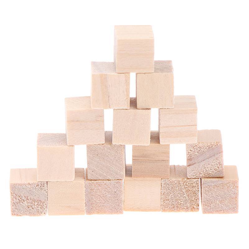 Alittlesetrtu 100 Chiếc Trống Chưa Hoàn Thành Mini DIY Gỗ Vuông Khối Chắc Chắn Cho Đồ Gỗ Thủ Công VN