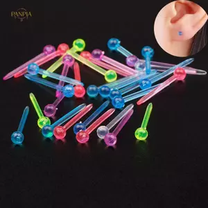 PNPIA- 60 Cái / 200 Cái Nhiều Màu Sắc Chống Dị Ứng Bông Tai Nhựa Chống Rỉ Tai Stis Kit
