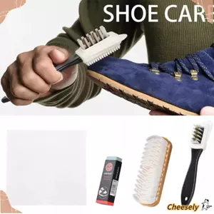 CHEESELY 4 Cái / bộ Bộ Cọ Nubuck, Loại Bỏ Vết Bẩn Sử Dụng Tại Nhà Bộ Bàn Chải Da Lộn Có Tẩy, Dụng Cụ Vệ Sinh Bền Đẹp Giày Bốt Vải Vệ Sinh Cho Giày