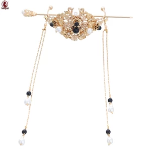 Phong Cách Cổ Tua Rua Bước Lắc Tóc Vương Miện Cho Hanfu Với Tua Rua Hai Lớp, Unisex Truyền Thống Trung Quốc Trang Phục Phụ Kiện