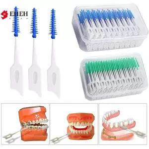 Bàn chải silicon Inter 200 đơn vị Bàn chải đánh răng nha khoa giữa răng có ren Dụng cụ làm sạch răng miệng VN