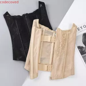 COSCOVED Tummy Control Shapewear, 9 Xương Thép Lưới Eo Huấn Luyện Định Hình, Dây Kéo Thời Trang Làm Đẹp Cơ Thể Slim Fit Ren Hoa Đai Bụng Mùa Hè